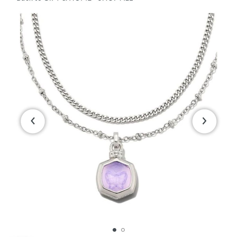 Kendra Scott Davie Intaglio Multi Strand Lavender silver necklace *New with tags